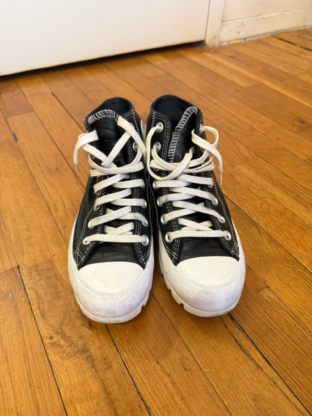 Converse All Star Black And White Leather Sneakers